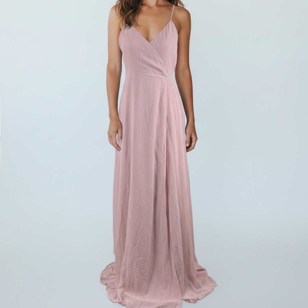 NWT Birdy Grey Cindy Chiffon Dusty Rose Gown Dress Small Prom Formal Bridesmaid